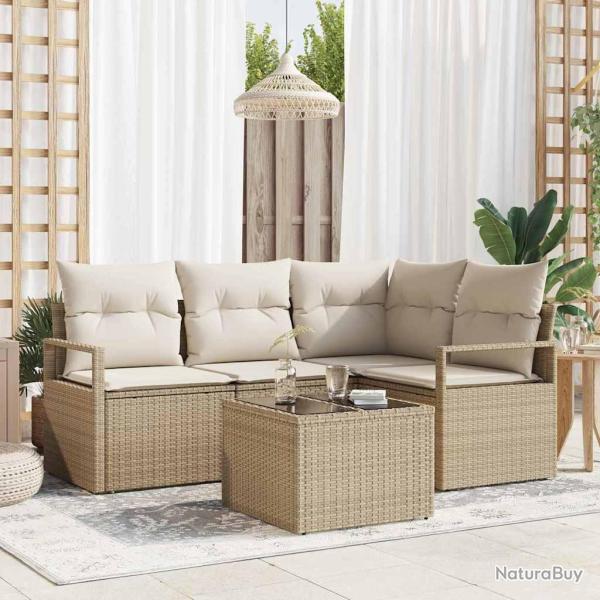 Ensemble de Canap�s 5 pcs Beige polyrotin