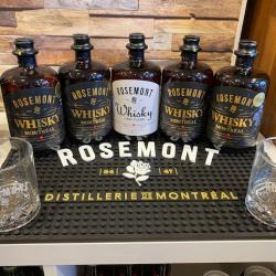 Rosemont s&eacute;rie limit&eacute; Lot 5 Whisky + 1 tapie de bar + 2 verres offert.
