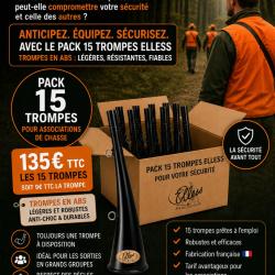 Pack 15 Trompes de chasse en ABS ( Sp&eacute;ciale Soci&eacute;t&eacute; de Chasse) - ELLESS