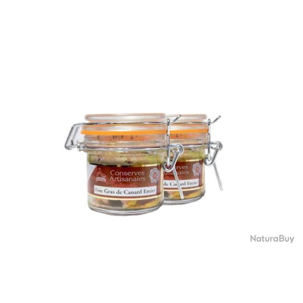 Lot de deux foie gras de canard entier mi-cuit 2X90g