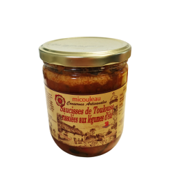 Saucisses de Toulouse rissol&eacute;es aux l&eacute;gumes d'&eacute;t&eacute; 380G