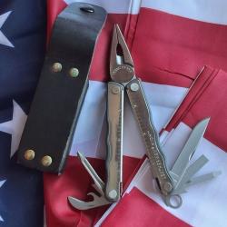 leatherman kick  neuf + etui  cuir  d'origine INTACT