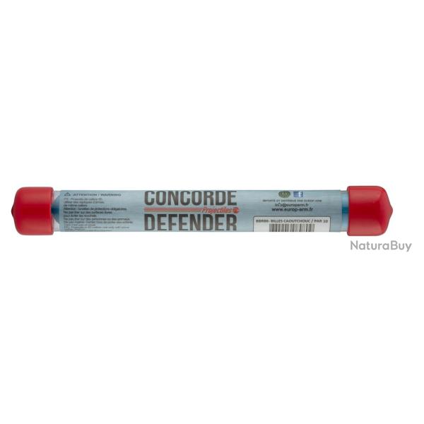 Cal. 50 - Billes de D�fense caoutchouc- Tube de 10 billes