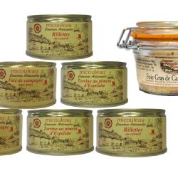 Lot 6 terrines + 1 Foie gras de canard entier IGP sud-ouest