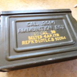 Caisse munitions US army REEVES peinture origin mitrailleuse deuxi&egrave;me guerre ww2 cal 30 flaming bomb