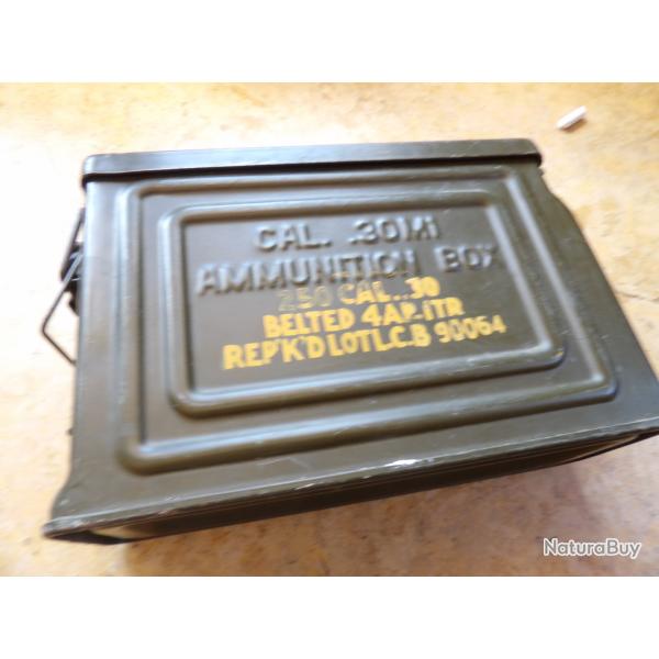 Caisse munitions US army REEVES peinture origin mitrailleuse deuxi�me guerre ww2 cal 30 flaming bomb