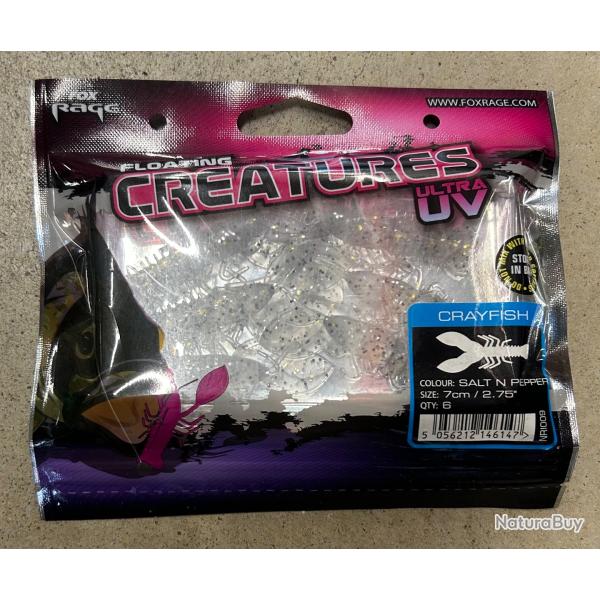 Leurres Fox Rage Creatures UV Crayfish 7cm salt n pepper