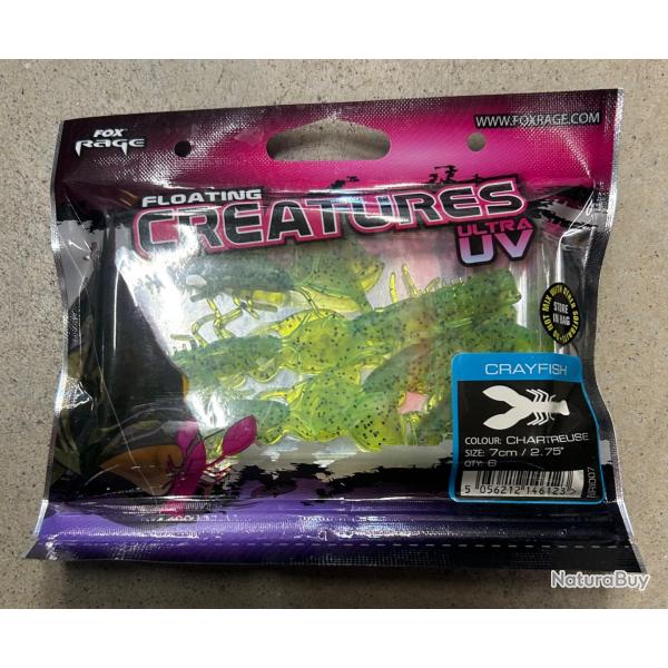 Leurres Fox Rage Creatures UV Crayfish 7cm chartreuse