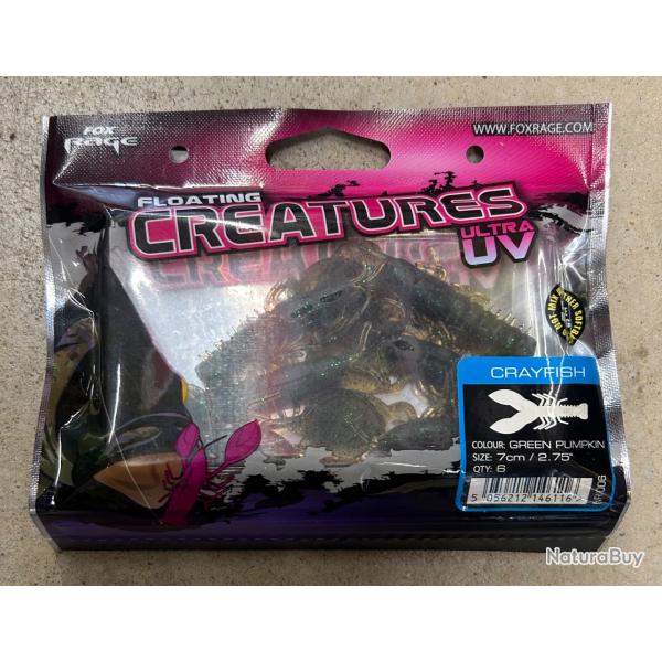 Leurres Fox Rage Creatures UV Crayfish 7cm green pumpkin