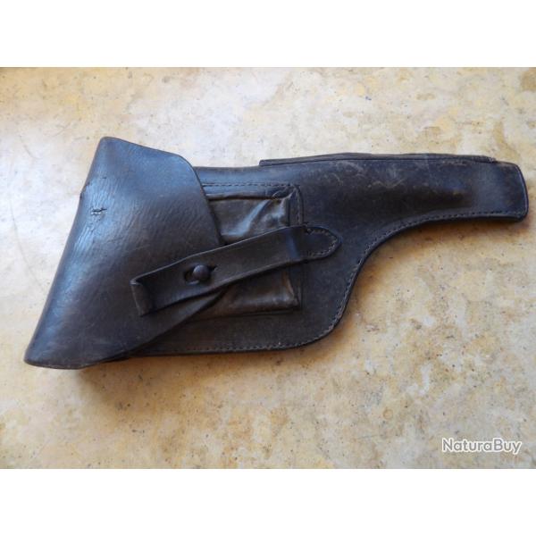 holster �tui pour C96 Mauser Schnellfeuer + 2 chargeurs seconde guerre arri�re abim�  ww2 M1932 M712