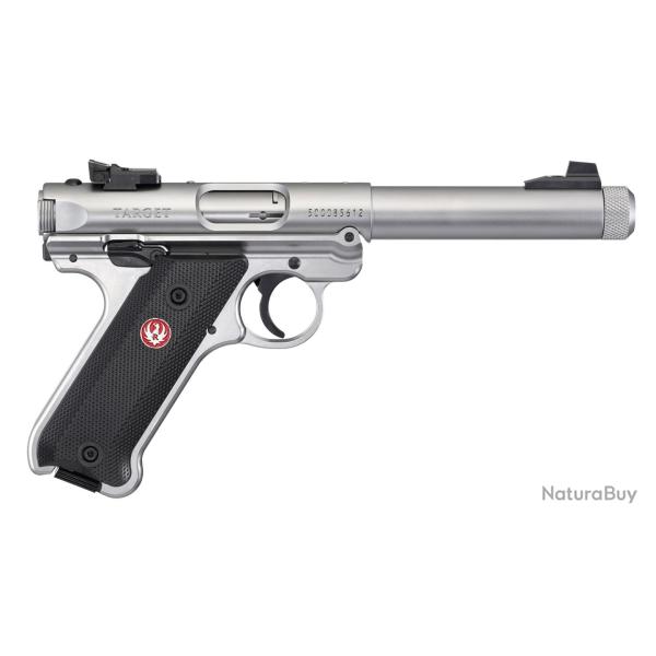 Pistolet RUGER MARK IV Target Inox 5"1/2 Filet� 1/2x28 calibre 22 Lr