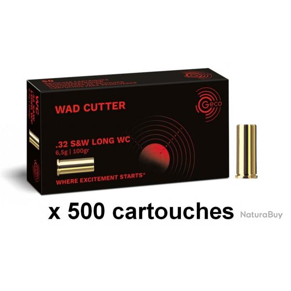 MUNITIONS GECO CALIBRE .32 S&W Long WC 100 GRS 10 boites ( 500 munitions )
