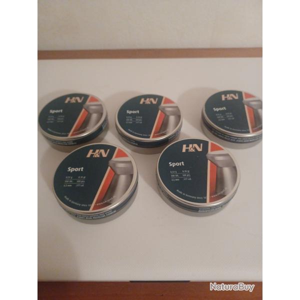 Super lot de plombs h&n sport calibre 4,5 mm