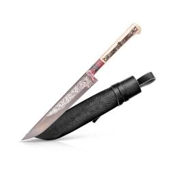Couteau Pchak Ouzbek Artisanal 29cm  Lame Acier Forg&eacute;  Manche en Os