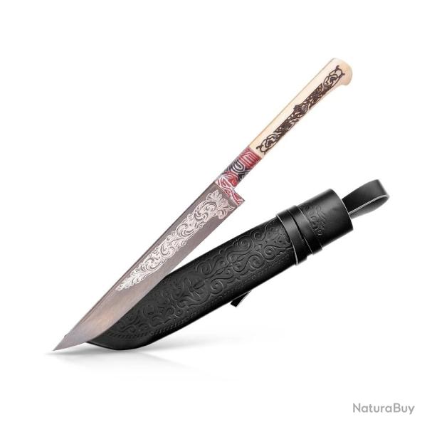 Couteau Pchak Ouzbek Artisanal 29cm  Lame Acier Forg�  Manche en Os