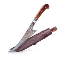 Couteau Pchak Ouzbek Artisanal 25cm  Lame Acier Forg&eacute; Manche Textolite