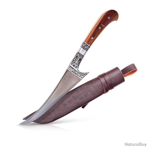 Couteau Pchak Ouzbek Artisanal 25cm  Lame Acier Forg� Manche Textolite