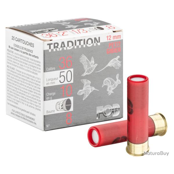 Cartouches Fob Tradition - Cal 12 mm N�8 bte de 25