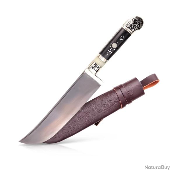 Couteau Pchak Ouzbek Artisanal 28.5cm  Lame Acier Forg� Manche �bonite