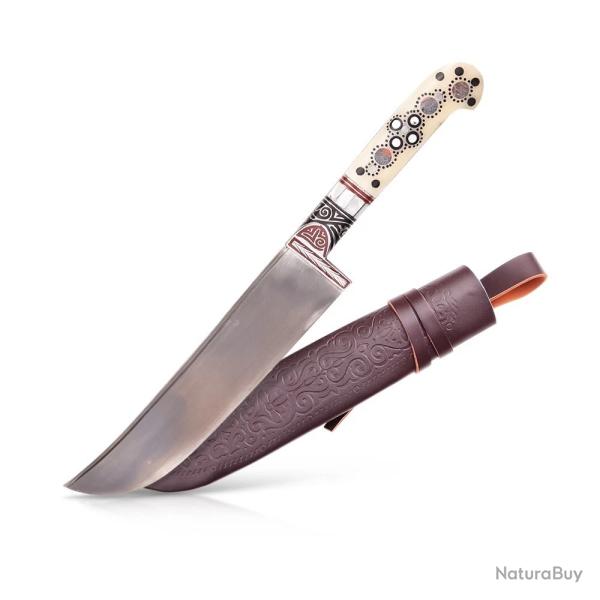 Couteau Pchak Ouzbek Artisanal 28.5cm  Lame Acier Forg�  Manche en Os