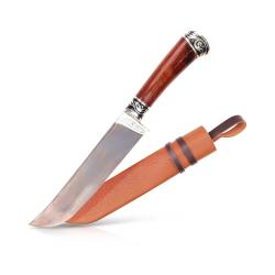 Couteau Pchak Ouzbek Artisanal 30cm Lame Acier Forg&eacute;  Manche Bois d'&Eacute;rable