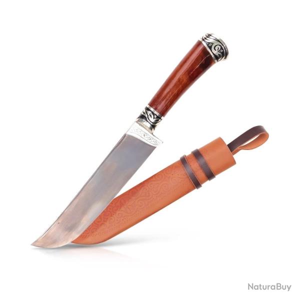 Couteau Pchak Ouzbek Artisanal 30cm Lame Acier Forg�  Manche Bois d'�rable