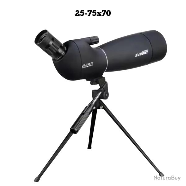 Longue-vue puissante SVBONY 25-75x70  FMC BAK4 �tanche - Observation oiseaux, tir, camping - tr�pied