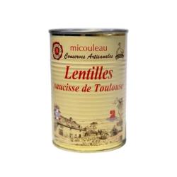 Lentilles aux saucisses de Toulouse boite 420g