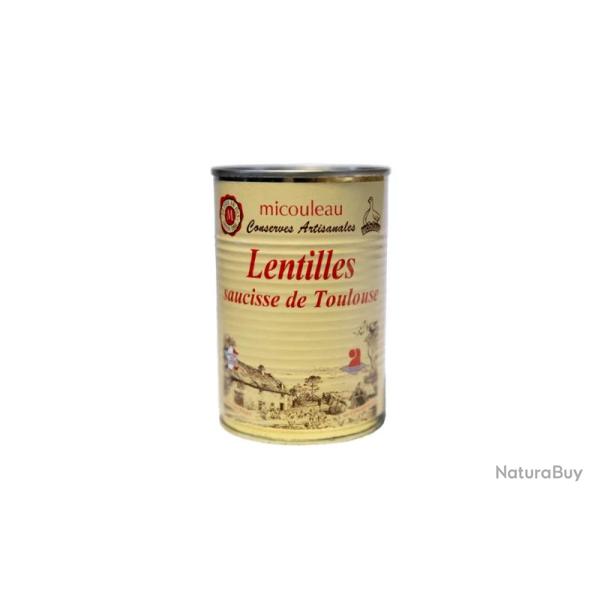 Lentilles aux saucisses de Toulouse boite 420g
