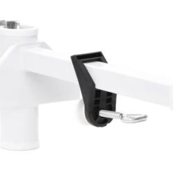 Pince parasol balcon acier blanc 38 mm fixation gain place