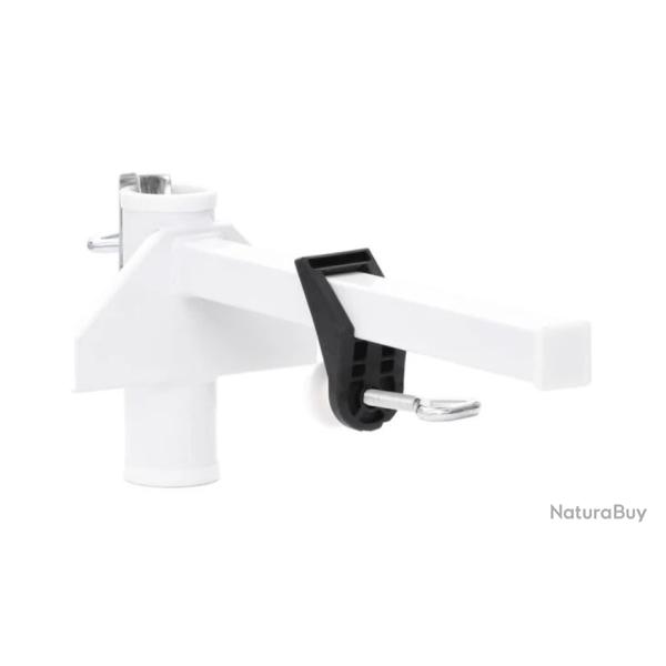 Pince parasol balcon acier blanc 38 mm fixation gain place
