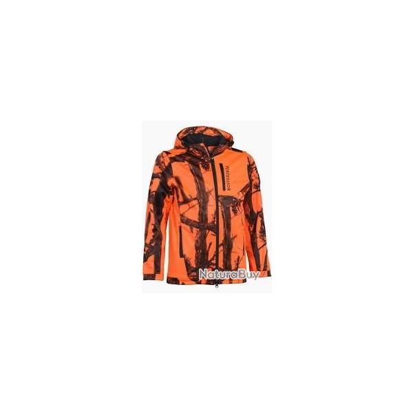 Veste � capuche SOFTSHELL enfant orange camo PERCUSSION 6 ans
