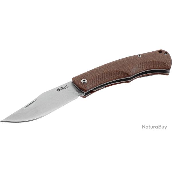 COUTEAU PLIANT WALTHER CTK 1 FINITION STONE WASHED BROWN