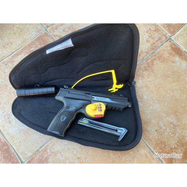 Occasion pistolet Browning Buck Mark Black label 22 LR-Housse-Mod�rateur de son-Verrou de pontet