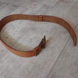Ceinturon d'officier, ceinture pour le port de l'&eacute;tui du pistolet suisse ou de la dague. L : 90 cm