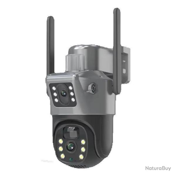 Cam�ra Surveillance Solaire Double Objectif 4K 8MP WiFi Ext�rieur