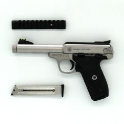 Pistolet Smith & Wesson SW22 Victory filet&eacute;, Inox, 22 Long Rifle, Cat B