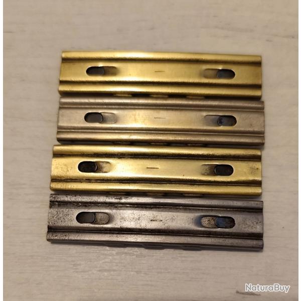 Lot de 04 lames chargeurs mauser 98K - 8x57is - marquage I (I.G farbenindustrie)