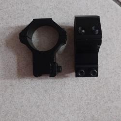 Collier pour lunette 30mm  et rail de 11mm OCCASION