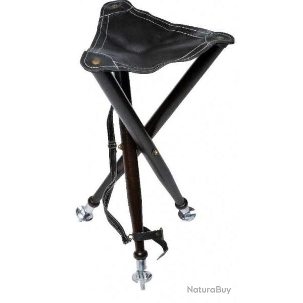 Tr�pied Januel en bois assis cuir hauteur 70 cm
