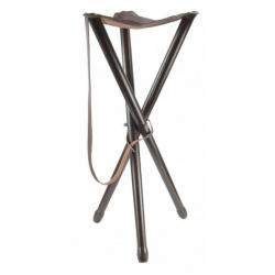 Tr&eacute;pied Januel en bois assise en cuir hauteur 90 cm
