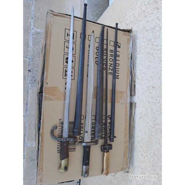 Lot de 3 baionnettes