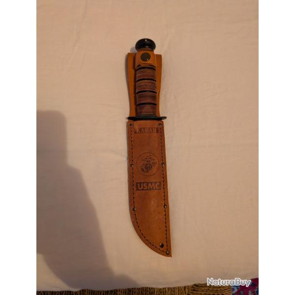 Couteau de Combat Ka-Bar USMC Cuir