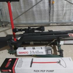 Carabine PCP GAMO Arrow 5.5 mm 19.9J + lunette 3-9x40wr +pompe