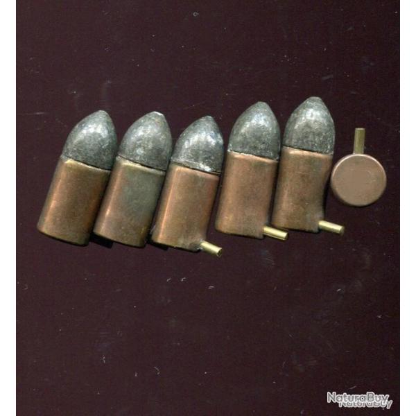 Lot de 6 cartouches 9 mm � Broche pour Revolver Lefaucheux