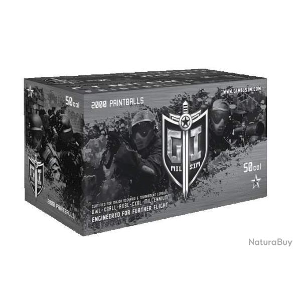 Billes Paintball GI Sportz Cal .50 4000 bb - BILLES GI CALIBRE 50   4000 billes