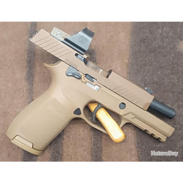 PISTOLET SEMI-AUTOMATIQUE SIG SAUER P320 M18 COYOTE CALIBRE 9X19 + POINT ROUGE SIG SAUER ROMEO 1 OCC