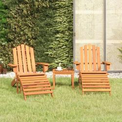 Ensemble de salon de Adirondack 3 pcs bois acacia solide