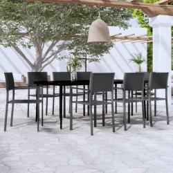 Ensemble &agrave; manger de jardin 9 pcs Noir