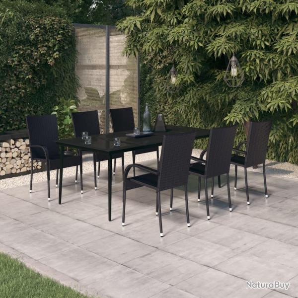 Ensemble � manger de jardin 7 pcs Noir